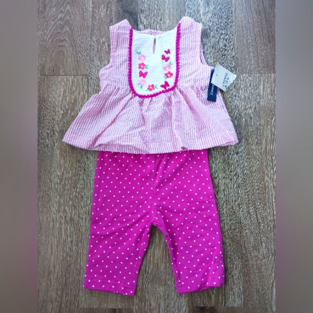 Crown & Ivy 2 Piece Pink Summer Set Size 12M